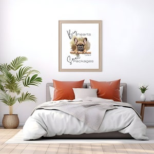 Französische Bulldogge druckbare Wandkunst Sofortiger Download Frenchie druckbare Hundeliebhaber Geschenk Badezimmer Wandkunst Hundeportrait