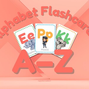 Printable Alphabet Flashcards A–Z | English | Educational PDF for Kids