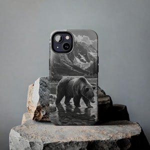 Bear Phone Case, Wildlife Nature Gift, Brown Black Grizzly Bear, iPhone Case, Custom Phone cases, Nature Phone Case, Nature Art, Animal Case