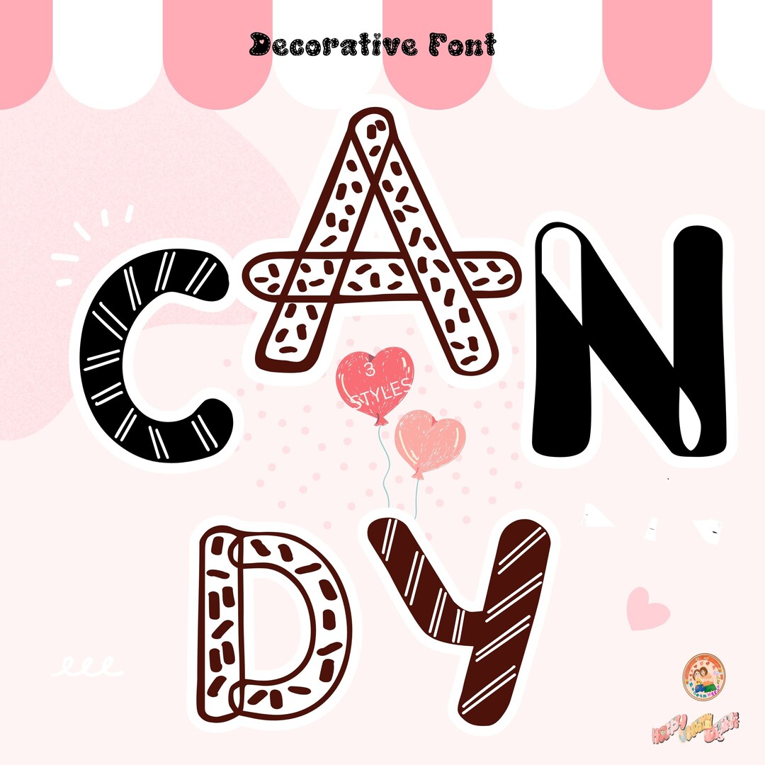 Candy Writing Font Candy Kids Font,decorative Fonts,valentine Font,candy Doodle Font,sweet ...