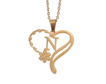 Personalized Heart Locket Necklace | Initial Engraved Pendant, Gold or Silver