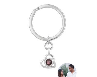 Personalized Photo Projection Keychain | Heart Photo Keyring