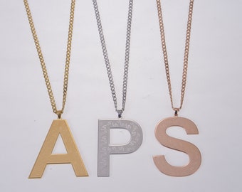 Personalized Initial Necklace | Large Letter Locket, Custom Alphabet