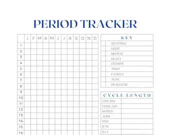 Printable PERIOD TRACKER (Instant Download)