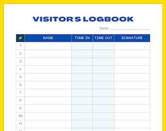 Printable Visitor&#39;s Logbook