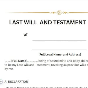 編集・印刷可能な遺言書 - 亡くなった後、財産の分配を管理し、愛する人を守る