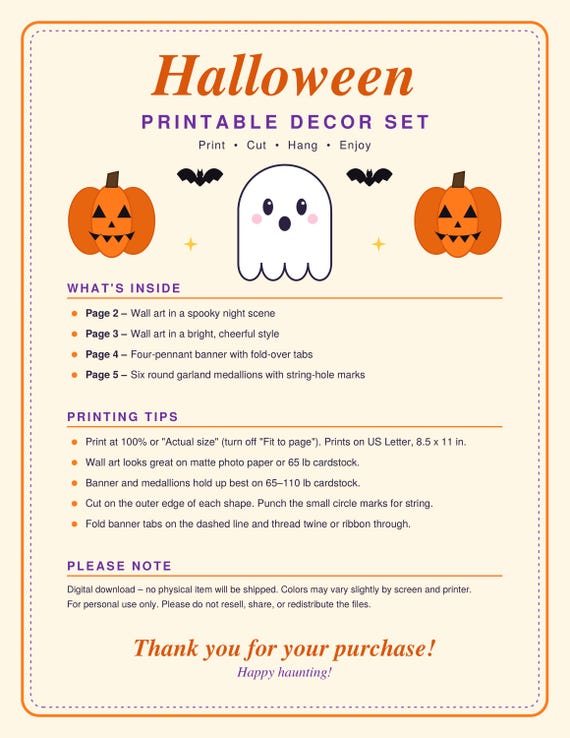 Halloween Printable Decor Set