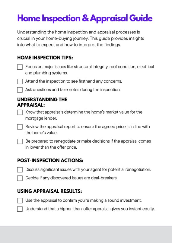 Printable Home Inspection and Appraisal Guide