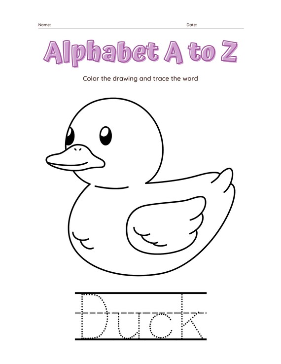 Printable and Downloadable Alphabet A to Z Coloring Worksheet Set