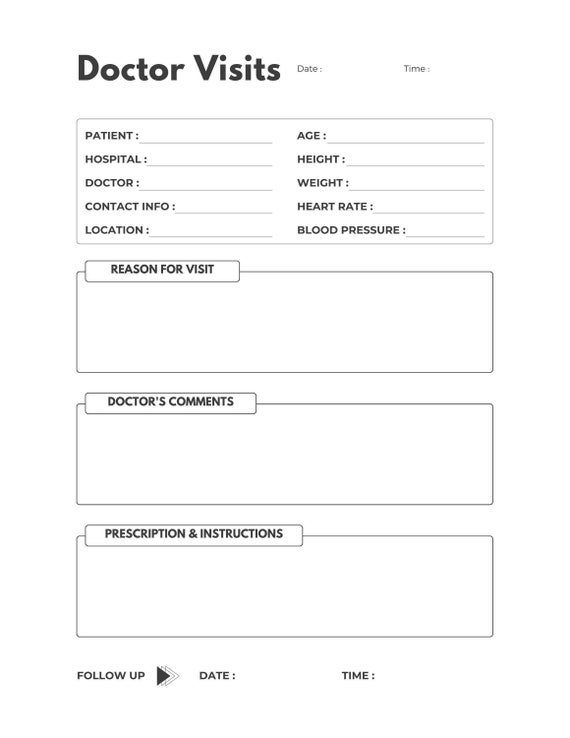 Printable Doctors Medical Planner