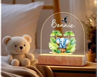 Baby night light personalised, custom kids night light with name and date, baby room decor, bedside lamp, baby gift birth, christening gift