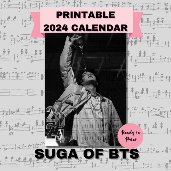 Bts 2024 Printable Calendar Etsy