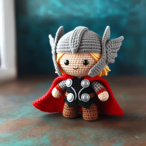 Thor Chibi Cute Amigurumi Crochet Pattern PDF