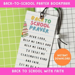 Back to School Prayer | Bookmark Printable | Prayers Kids | First Day of School | Backpack Blessing | Teacher Prayer Card | Sunday School
