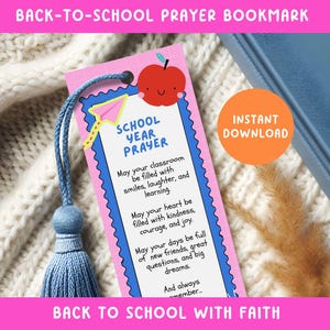 Back to School Prayer | Bookmark Printable | Prayers Kids | First Day of School | Backpack Blessing | Teacher Prayer Card | Sunday School