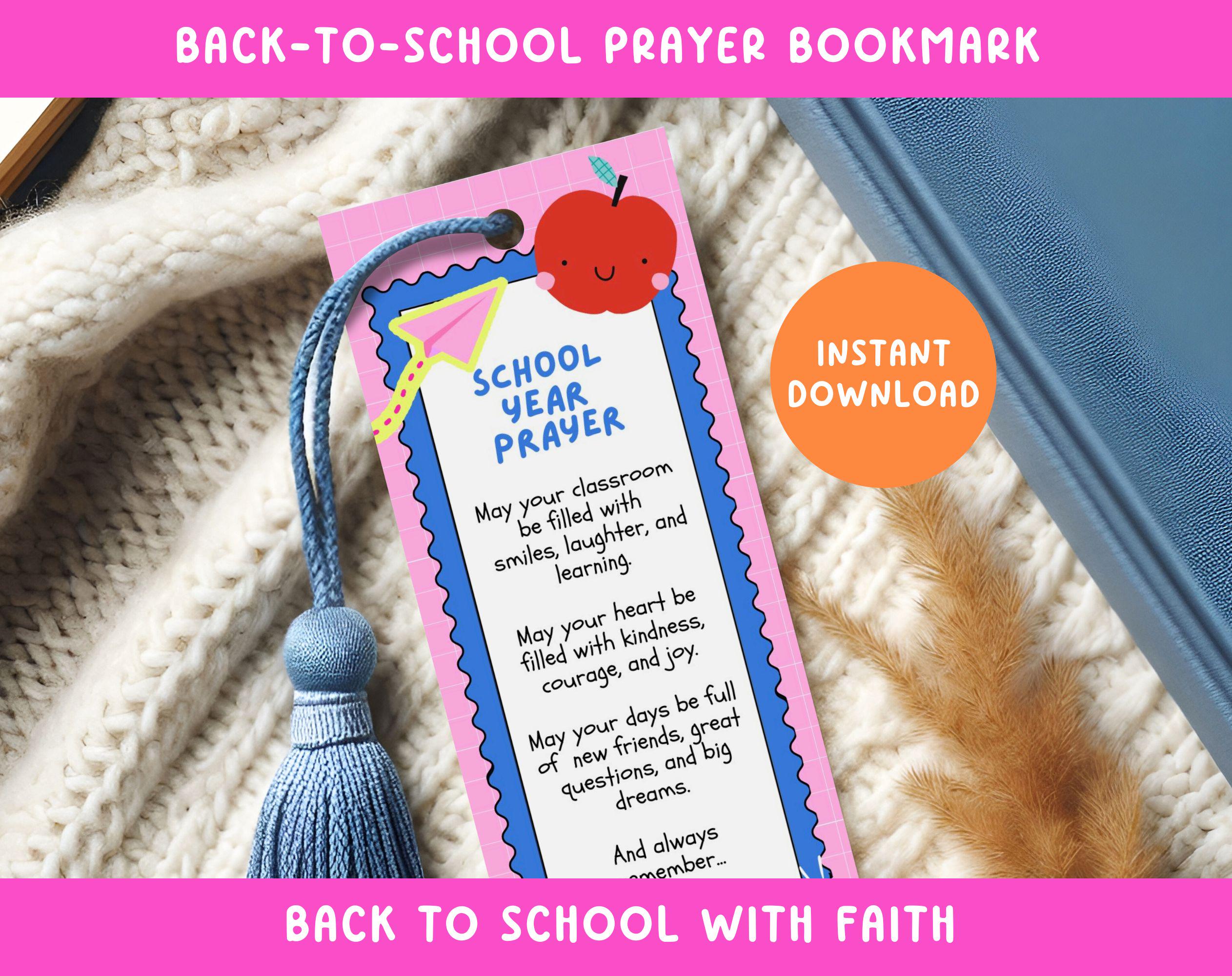 Back to School Prayer | Bookmark Printable | Prayers Kids | First Day ...
