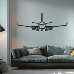 Boeing 737 Silhouette| Detailed Modern Art Laser Cut Metal Wall Art, Aviation Enthusiast Decor, Commercial Jet Airplane Artwork