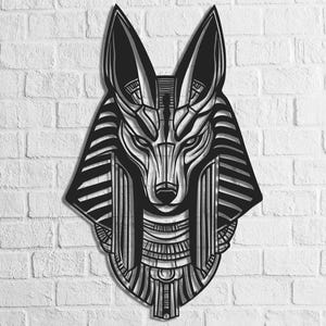 Ancient Egypt God Anubis Silhouette - Detailed Modern Art Laser Cut Metal Wall Art, Egyptian Mythology Decor, Mystical Deity Artwork