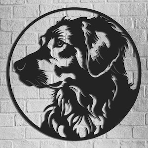 Golden Retriever Silhouette, Laser Cut Metal Wall Art, Dog Lover Decor, Pet Portrait, Housewarming Gift, Animal Poster Decoration