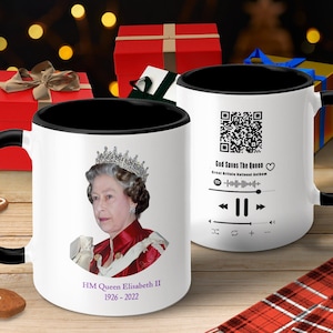 Queen Elizabeth II Musical Mugs, God Save Queen, Royal Mugs, British Monarchy, RIP Queen, Memorial Mugs, UK Queen Mugs, Platinum Jubilee