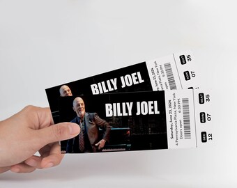 Printable Billy Joel 2024 World Tour Digital Tickets, Editable Concert Show Ticket, Ticket Template Instant Download