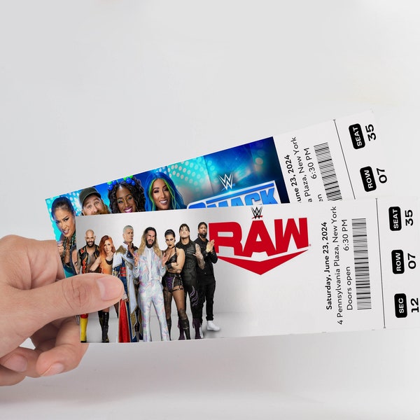 Printable Wwe Ticket Etsy