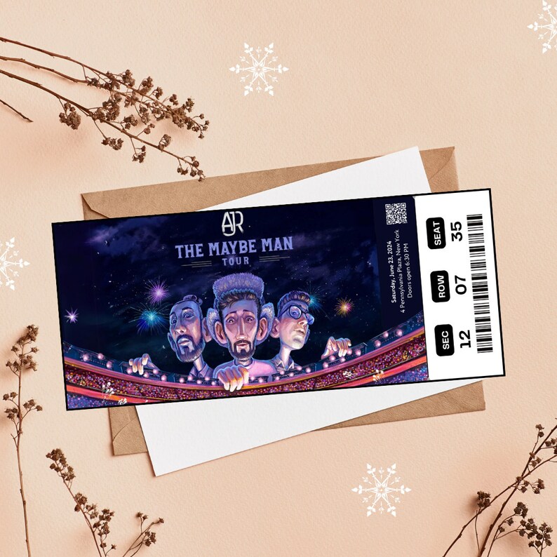 Printable AJR the Maybe Man Tour 2024 Digital Tickets, Editable Music