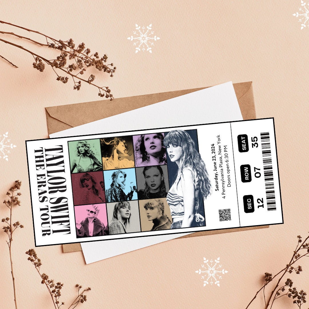 Printable Taylor Swift the Eras Tour 2024 Digital Tickets, Editable ...