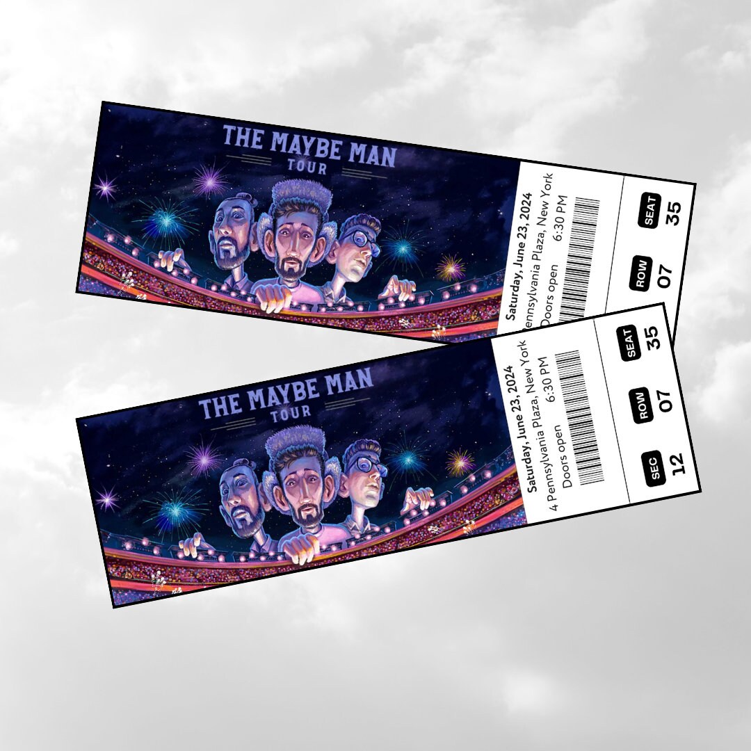 Printable AJR the Maybe Man Tour 2024 Digital Tickets, Editable Music