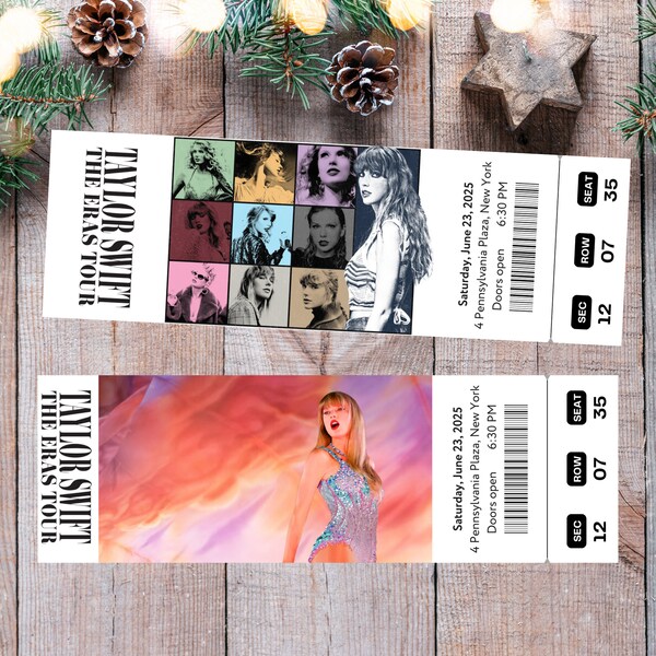 Printable Taylor Swift The Eras Tour 2024 Digital Tickets, Editable Music Concert Show Ticket, Ticket Template Instant Download