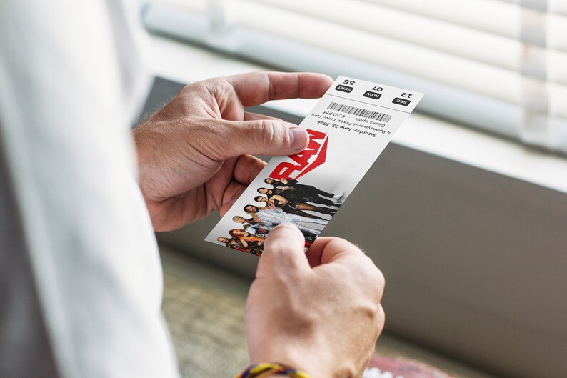 Printable WWE RAW SMACKDOWN 2024 Wrestling Show Digital Tickets
