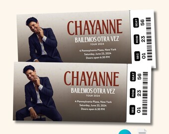 Printable Chayanne Bailemos Otra Vez Tour 2024 Digital Tickets, Editable Music Concert Show Ticket, Ticket Template Instant Download