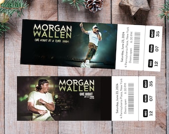 Printable Morgan Wallen One Night At A Time Digital Tickets, Editable Music Concert Show Ticket, Ticket Template Instant Download