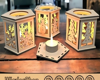 Urlaub Laterne Vektor Teelichthalter, Boden Leuchtkästen, Lowforge Kerzenhalter, Teelicht Weihnachtsdekor, digitaler Download SVG