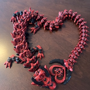 Articulated Heart Dragon - Baby Heart Dragon - Add on Egg - 3D Printed - Mother's Day - Cinderwing3D Design