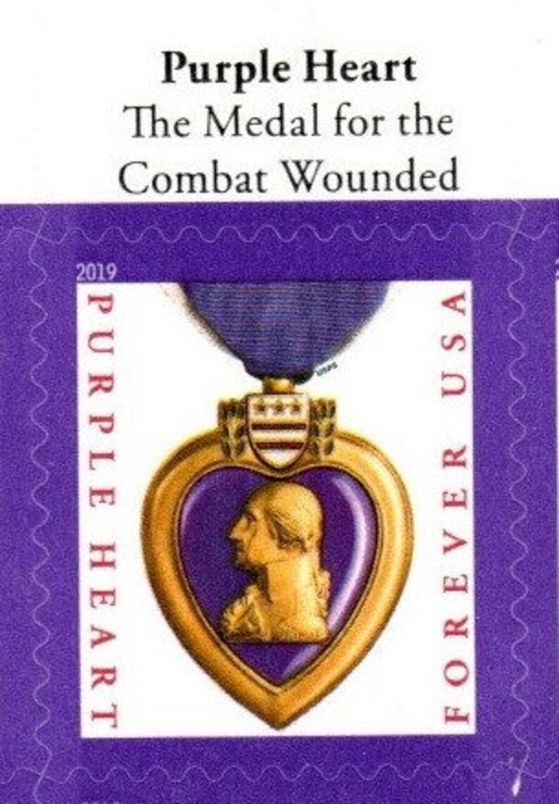 10 NEW USA Forever Stamps Purple Heart Medal 2019 Half Sheet 10 Stamps