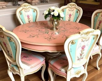 Custom Order Option: Upcycled Antique Retro Cottage Peach Table