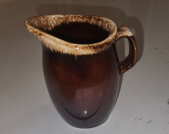 Collectors Vintage HULL Pottery Brown-Drip Glaze Over-Proof USA Creamer Syrup Pitcher 60s Collector Mint Condition, Great For Holiday Meals!