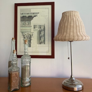 Custom rattan table lampshade/ handmade woven lighting