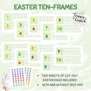 Easter Ten Frame, Easter Toddler Activity, Easter Math, Number Learning, Spring Math