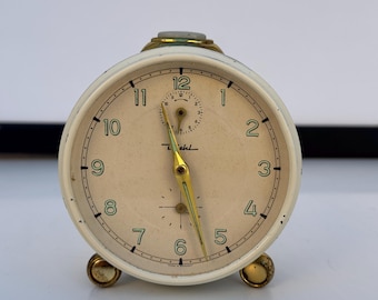 Mid century vintage Diehl Cavalier mechanical wind-up alarm clock