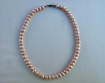 11 mm pink freshwater baroque pearl necklace