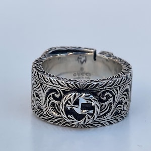 Gucci Garten Schnalle Ring 925 Silber