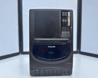 Vintage Philips AQ6455 portable cassette recorder