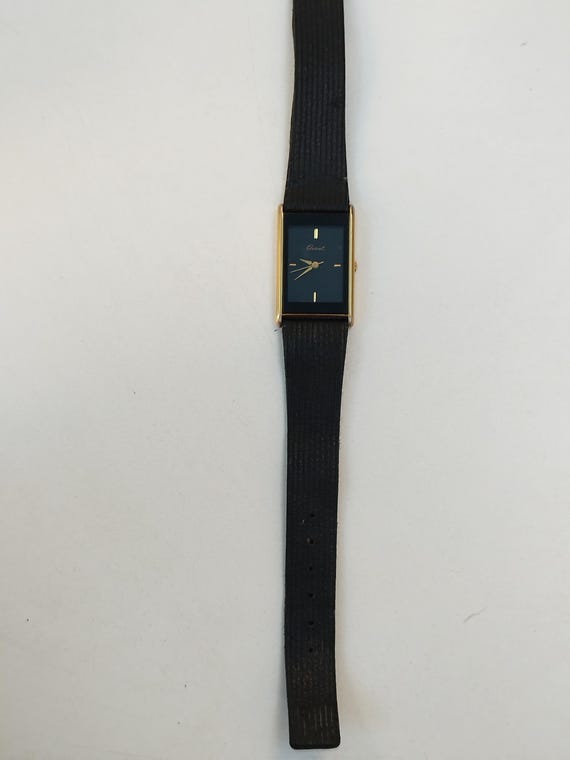 Orient Tank Rectangular Black and Gold Quartz Wat… - image 5