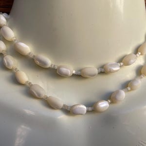 Old long mother of pearl beaded necklace