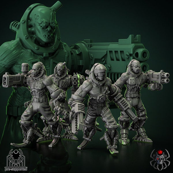 Biomechanoid squad - Bundle of 5 miniatures or multi bundles - EightLegsMiniatures - 3d printed in 9 k quality for sci-fi wargames