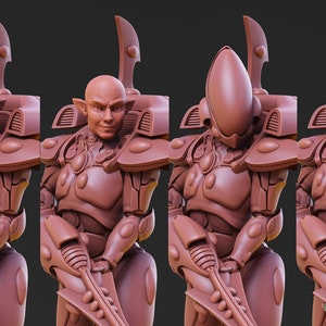 SPACE ELF - Male SOLDIER Bundle - made by PSminiature - 3D printed Eldar Soldiers for sci-fi wargames - 9k quality print