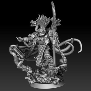 Hijos de Pulvo Domini Infernale - for sci-fi wargames - Sorcerer miniature printed in 9k quality at 30µm