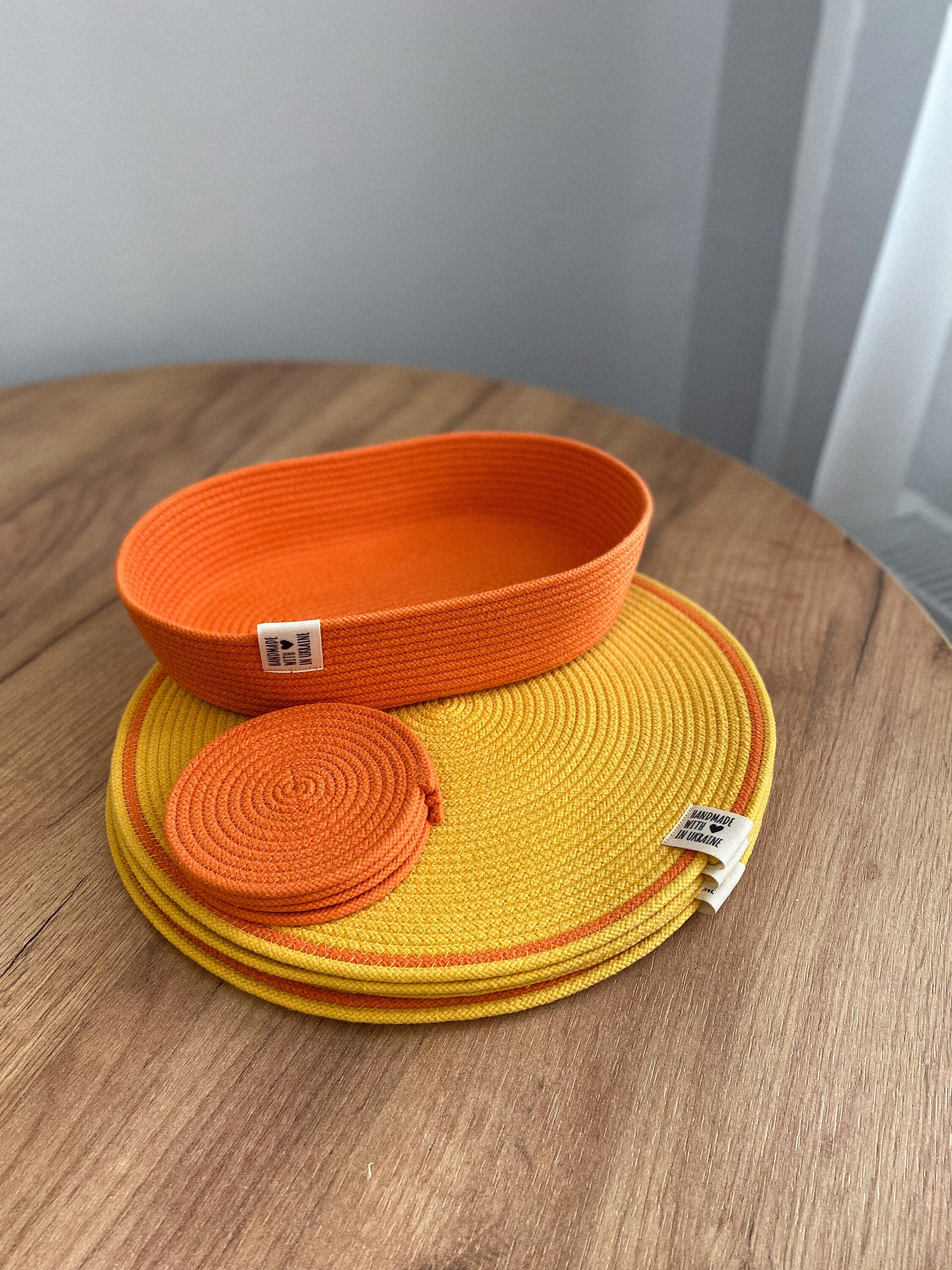 Set of Placemats and Coasters, Dining Mats, Decorative Set for Serving